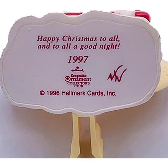 1997 Hallmark Keepsake Happy Christmas to All Collector's Club Ornament in Box - Picture 4 of 6